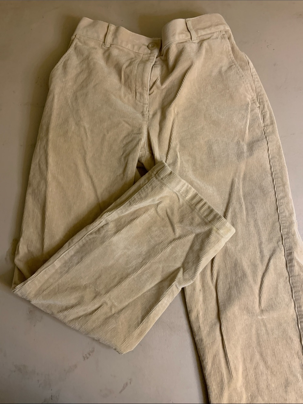 L.L. Bean Women's Cream Corduroy Straight-Leg Pants